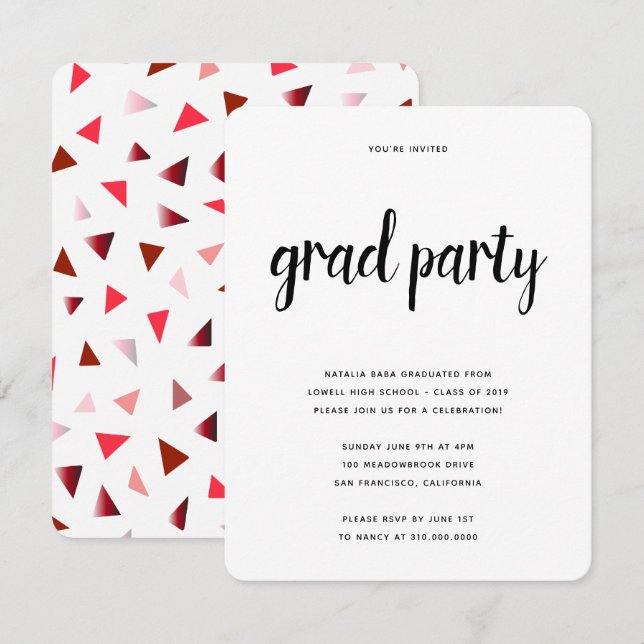 Invitación ¡Invitación Grad divertida! (Anverso / Reverso)