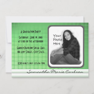 Invitación Invitación/ graduación de la foto de mosaico verde