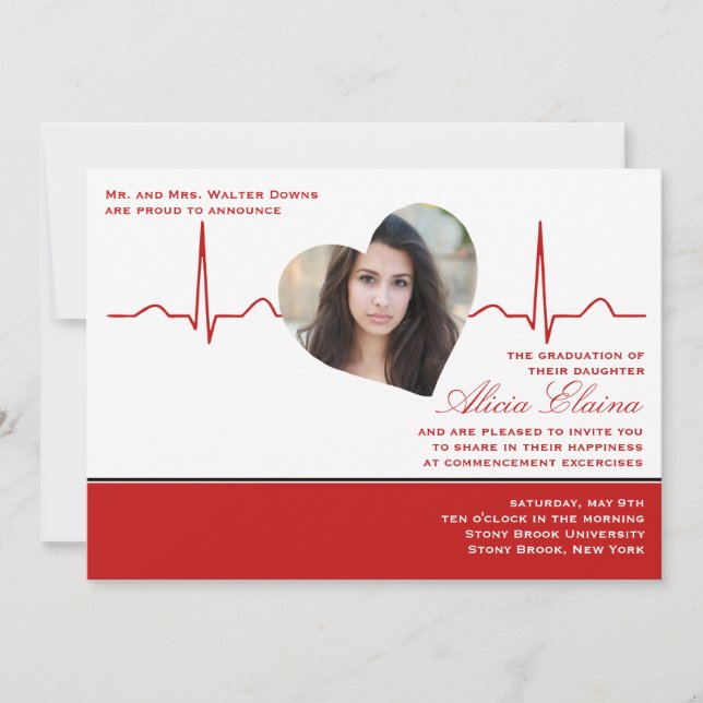 Invitación Invitación/Invitación a la foto de Heart Beat (Anverso)