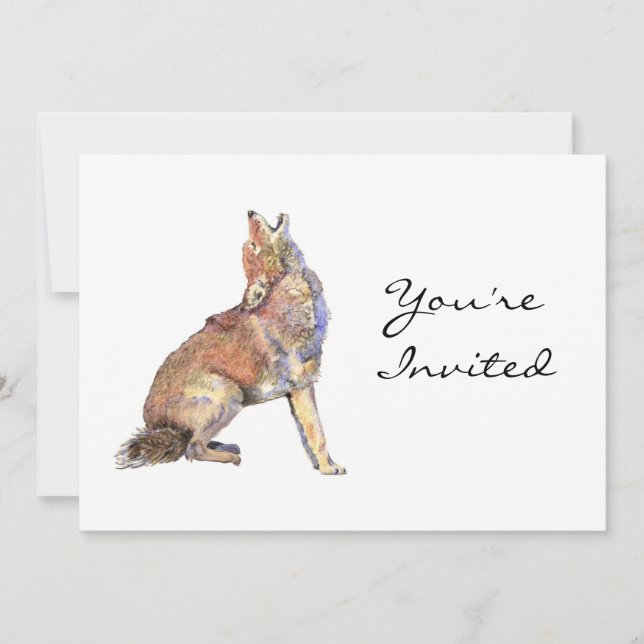 Invitación Invitación, Invitación,, Animales Coyote, Salvaje (Anverso)