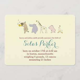 Invitación Invitación/invitación animales del nacimiento del