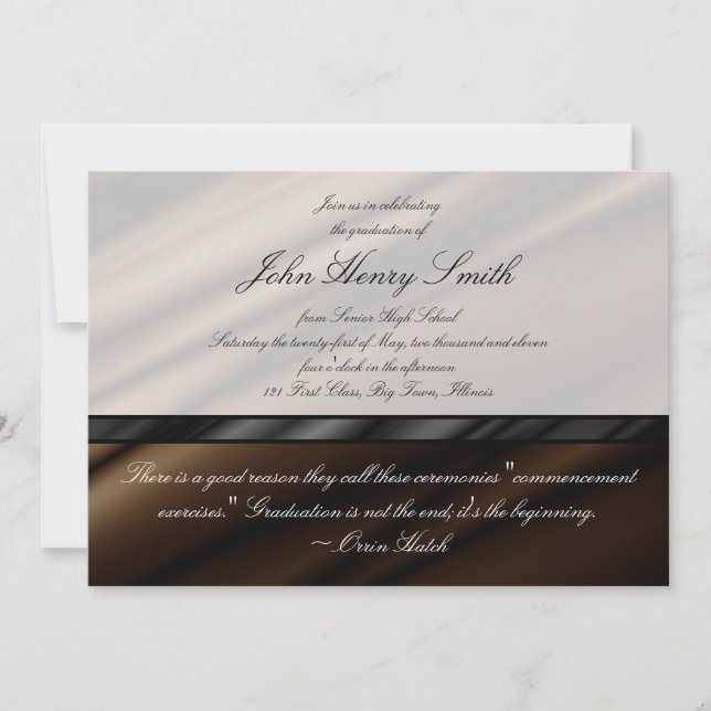 Invitación Invitación/Invitación para graduación de seda de c (Anverso)