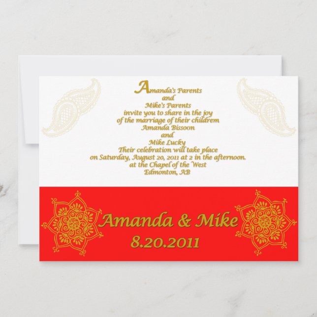 Invitación Invitación: Muestra 1 (Anverso)