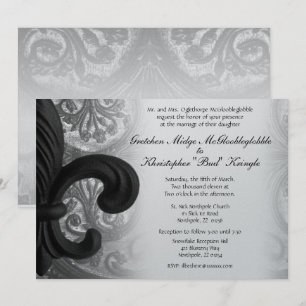 Invitación "Invitación NEGRA RICA de la boda de la flor de