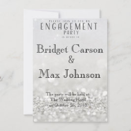 Invitación Invitación//Plata para la fiesta de compromiso ele