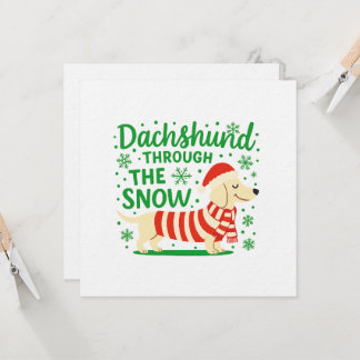 Invitación Invitación/Tarjeta de Navidad de Dachshund Crema