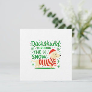 Invitación Invitación/Tarjeta de Navidad de Dachshund Crema
