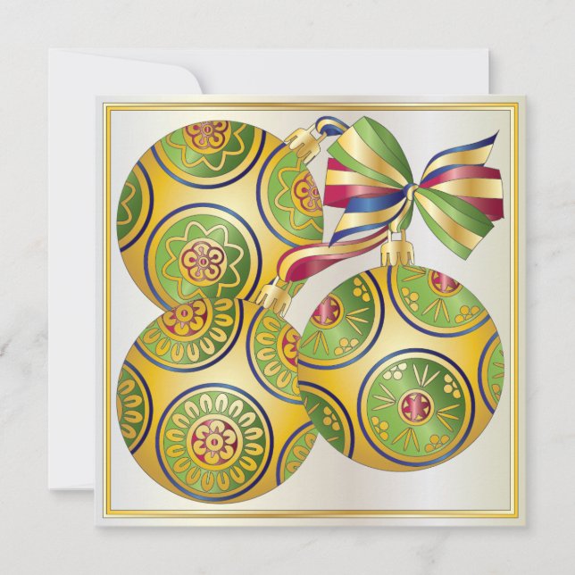 Invitación Invitación/Tarjeta de Ornamentos de Navidad de Mah (Anverso)