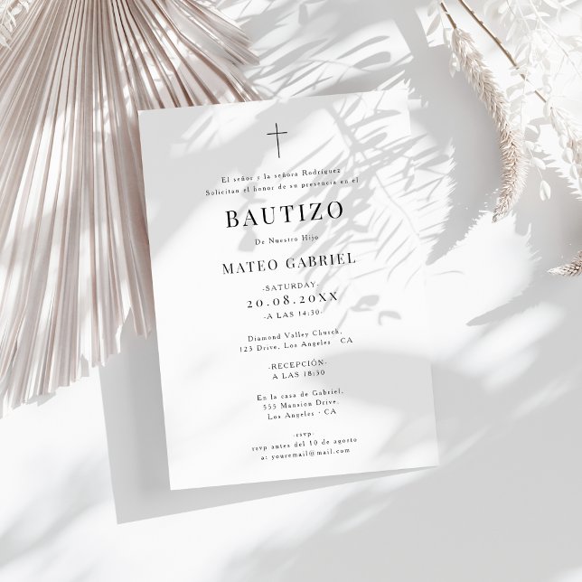 Invitación Invitacione formal moderno de Bautizo Niño Niña (Subido por el creador)
