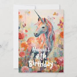 Invitación InvitaciónElegante Unicornio Mágico Rosa Pastel