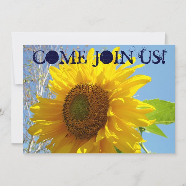 Invitación ¡Invitaciones A Los Girasoles Amarillos Vengan A U (Anverso)