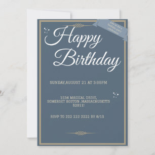 Invitación "Invitaciones al Royal Blue Birthday Bash!"