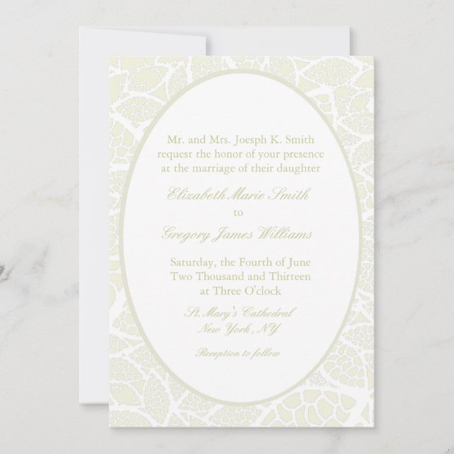 Invitación &Invitaciones de matrimonio de encaje blanco (Anverso)