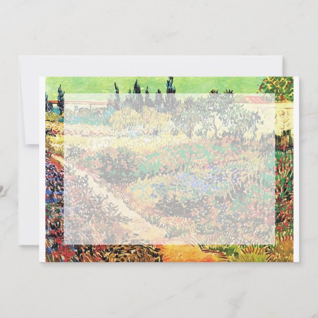 Invitación Invitaciones. Jardín florido con camino (Anverso)