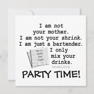 Invitación, Invitaciones - SOY UN BARTENDER