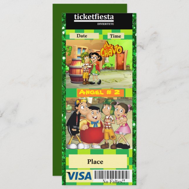 Invitación invitacon El chavo del ocho (Anverso / Reverso)