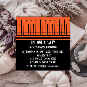Invitación Invitado Fiesta de la Puerta de Halloween, Naranja