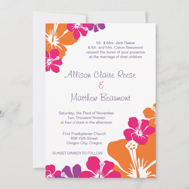 Invitación Invitado hawaiano (Anverso)