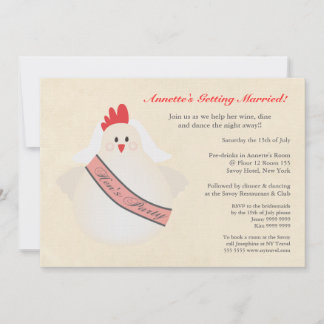 Invitación Invitado ilustrado de pollo gracioso de Hen
