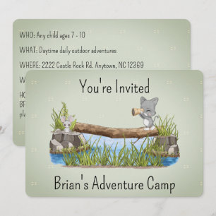 Invitación Invitado Personalizado de siete líneas en Adventur