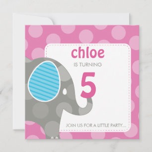 Invitación INVITADOS DEL PARTIDO DE CUMPLEAÑOS :: elefante + 