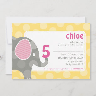 Invitación INVITADOS DEL PARTIDO DE CUMPLEAÑOS :: elefante + 