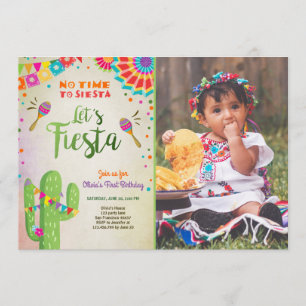 Invitación Invitamos a la Fiesta al Cactus de Cumpleaños Mexi