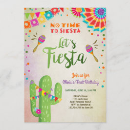 Invitación Invitamos a la Fiesta al Cactus mexicano de cumple