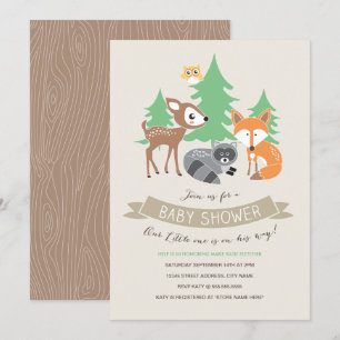 Invitación Invitan a Baby Shower a amigos de Woodland
