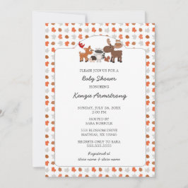 Invitación Invitan a Baby Shower a los animales de Woodland d