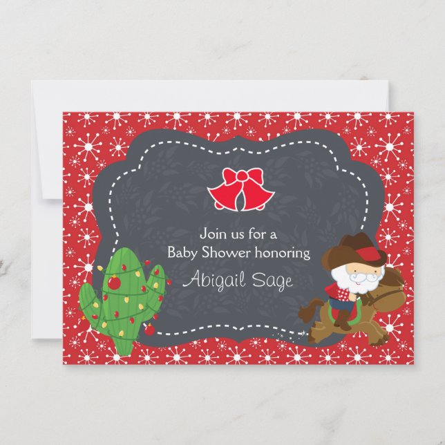 Invitación Invitan a Baby Shower a vacacionar vacas y caballo (Anverso)