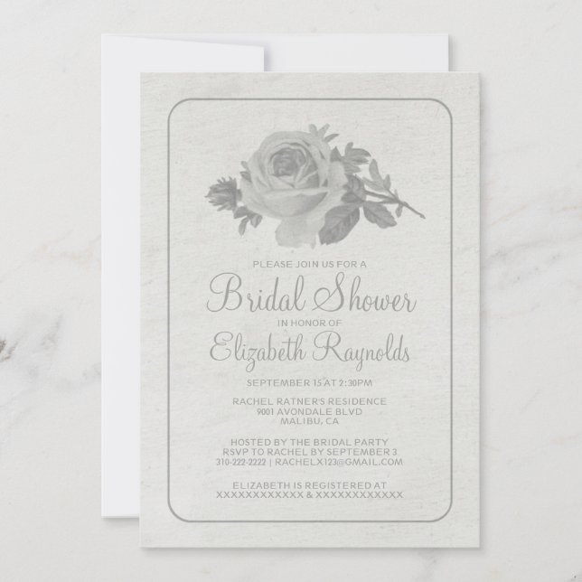 Invitación Invitan a bañarse en una ducha de flores/flores ru (Anverso)