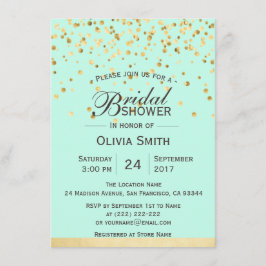 Invitación Invitan a bañeras de oro verde de la menta persona