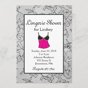 Invitación Invitan a ducha de novia de lencería negra