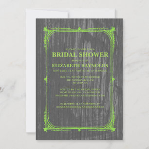 Invitación Invitan a ducha de novia Lime Green Western Barn W