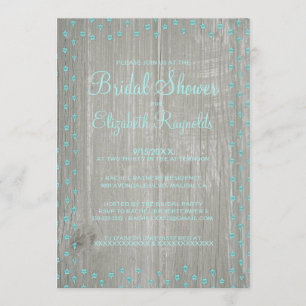 Invitación Invitan a ducha de novias de plata Verde azulada r