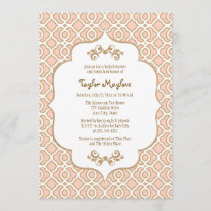 Invitación Invitan a ducha marroquí de novia de oro rosado Ru