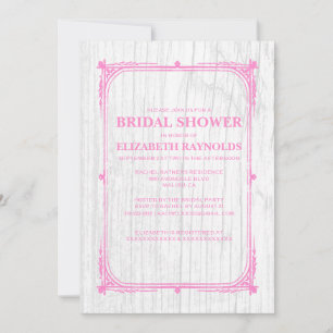 Invitación Invitan a duchas de novias de madera de pino blanc