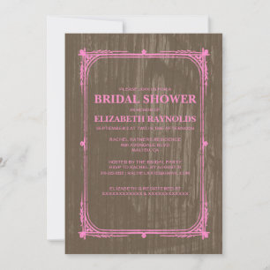 Invitación Invitan a duchas de novias de madera de pino marró