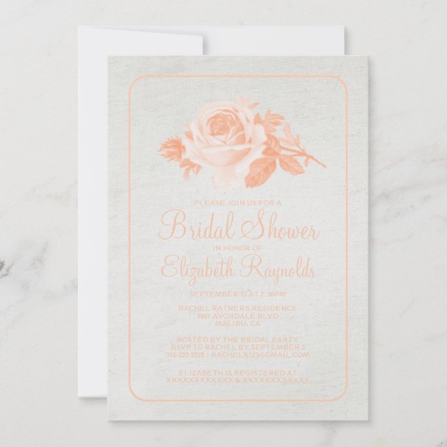 Invitación Invitan a duchas nupciales con flores y flores de  (Anverso)