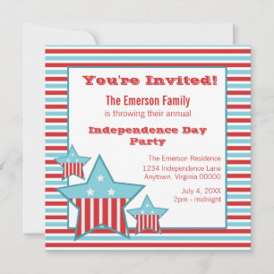 Invitación Invitan a estrellas de rayas del Día de la Indepen