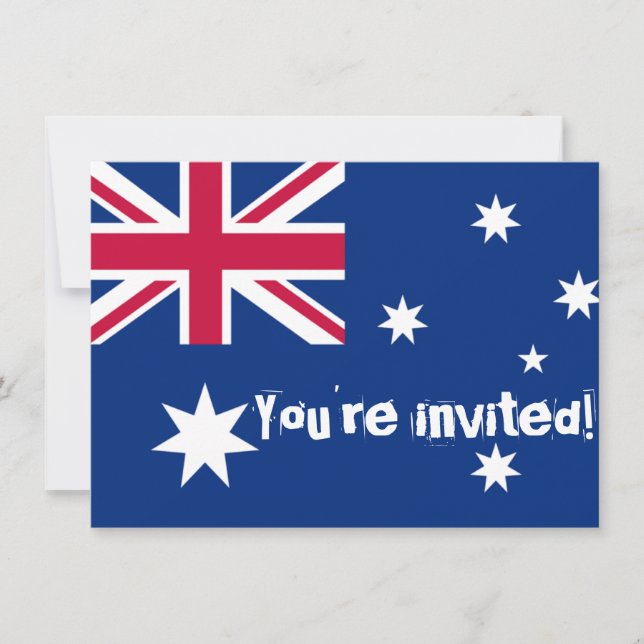 Invitación Invitan a Fiesta australiano de bandera (Anverso)