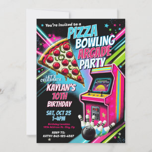 Invitación Invitan a Fiesta de boliche de la galería Pizza Ar