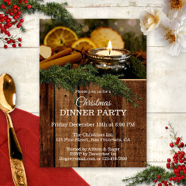Invitación Invitan a Fiesta de cena de Navidades tradicionale