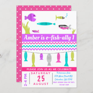 Invitación Invitan a Fiesta de cumpleaños de chicas que pesca