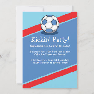 Invitación Invitan a fiesta de cumpleaños temática de fútbol