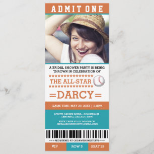 Invitación Invitan a Fiesta de ducha nupcial de béisbol