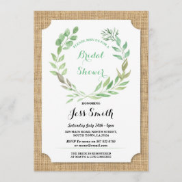 Invitación Invitan a Fiesta de ducha nupcial Rustic Burlap