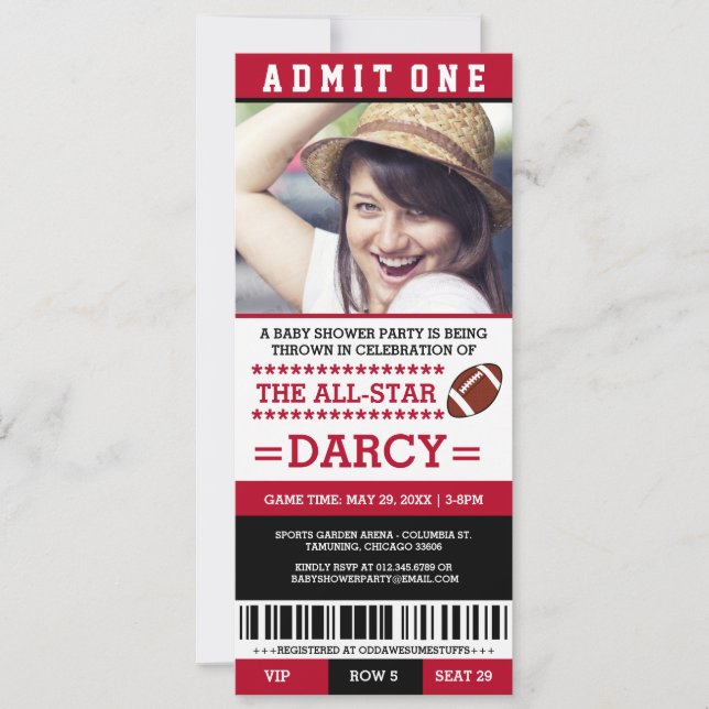 Invitación Invitan a Fiesta de Fútbol de Baby Shower (Anverso)