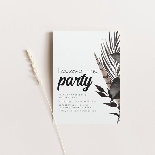 Invitación Invitan a Fiesta de Gótico negro Boho que calienta (Subido por el creador)